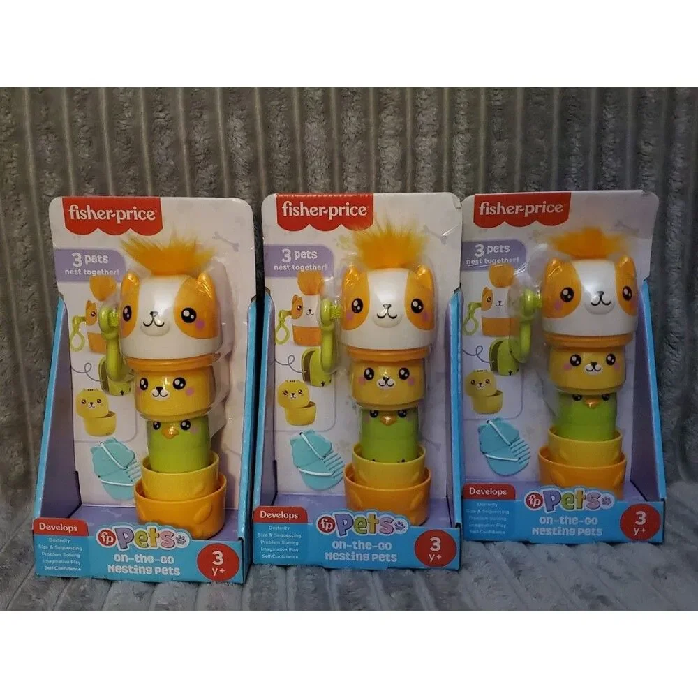 Lot of 3 Fisher-Price,  Pets On-The-Go Nesting Pets, 3 Years +, Boxed & New